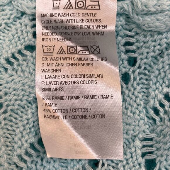 Isaac Mizrahi Light Blue Textured Cardigan - Picture 5 of 6